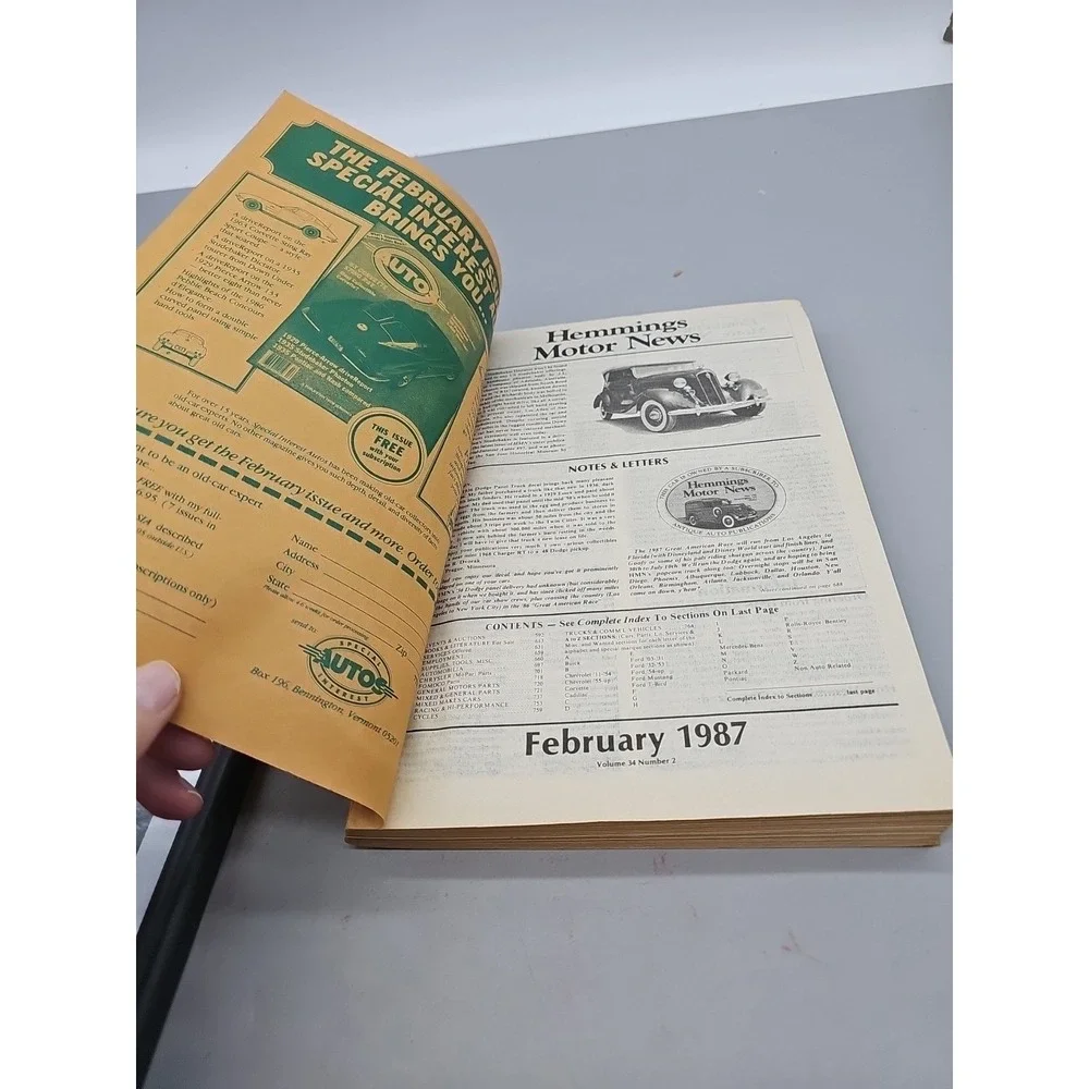 Vintage Hemmings Motor‎ News Antique Auto Marketplace January 1987 Magazine